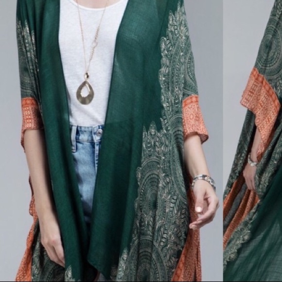 SALE🌟On trend🌟💚emerald green💚 kimono🌟 - Picture 4 of 8